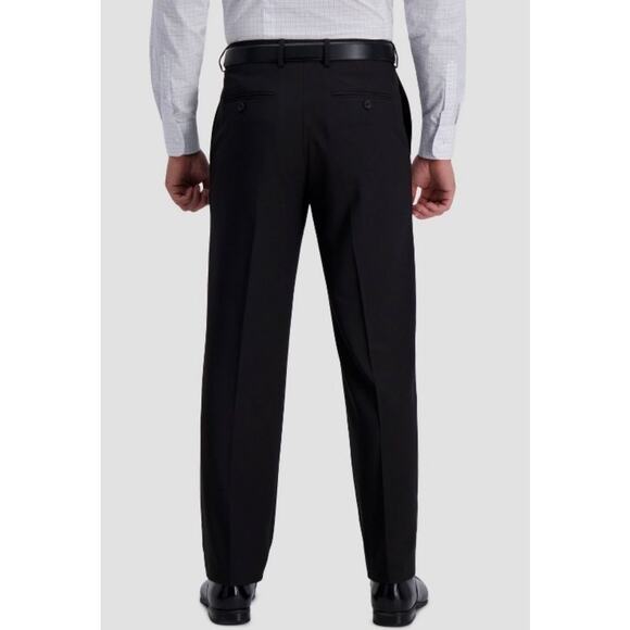 NWT Haggar H26 Men’s Stretch Dress Pants Black size 40x32 midweight relaxed leg - Picture 2 of 9